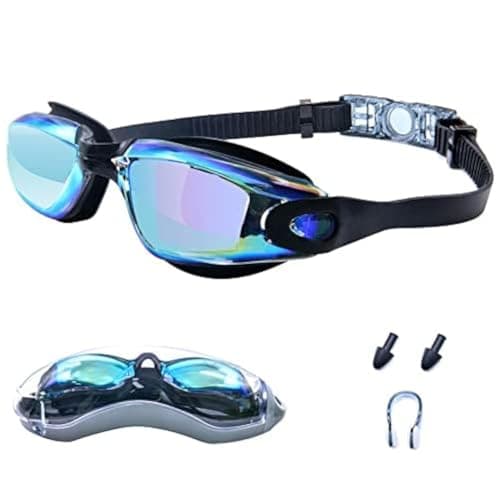 Swimming Goggles for Men Women Adults - Anti Fog Swim Goggles with Uv Protection, Clear Vision, No Leaking Silicone Cushion