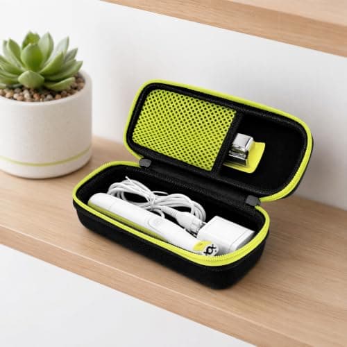 Merzio Compatible with Philips One Blade Case, Hard Travel Case for Mens Electric Shaver, Waterproof Storage Case for OneBlade Pro 360 & Braun Series 9, Black — view 3