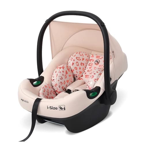 My Babiie MBCS02 i-Size Baby Car Seat - 40-87cm (Birth to 15 Months Approx.), R129, Group 0+, Lightweight Infant Carrier, Large Canopy, Newborn Insert, Adjustable Headrest - Pink Leopard — view 6