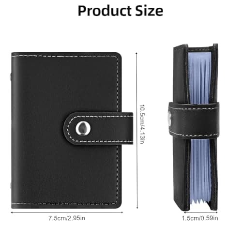 OSDUE Credit Card Holder for Women Men, Slim RFID Blocking Debit Card Wallet Soft PU Leather ID Bank Card Case with 26 Thickening Card Slots Travel Business Card Case (Black) — view 2