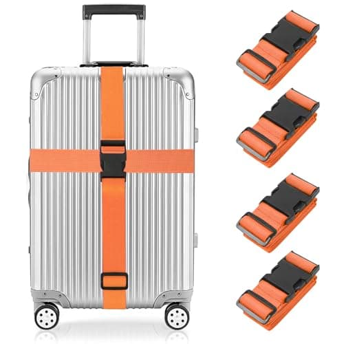 Newthinking Luggage Straps 4 Pack, 3.8x200CM Adjustable Suitcase Straps