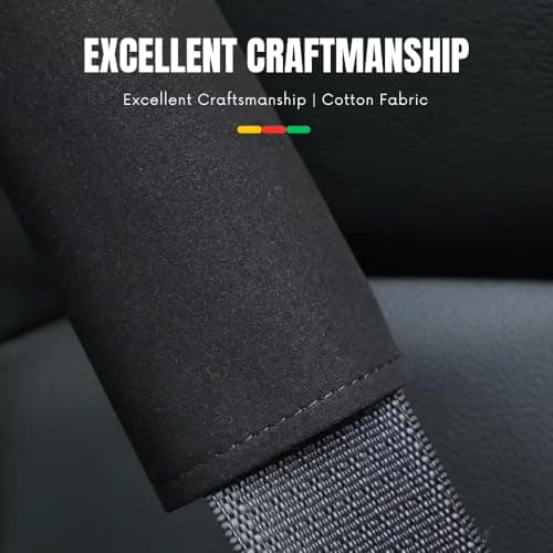 ONESAVE Car Seat Belt Pad Cover Kit, 2-Pack Soft Car Safety Car seatbelt comfort pads Seatbelt covers Seat belt pads for adults Seat belt pads for kids Car travel accessories(Black Regular Seat Cover) — view 4