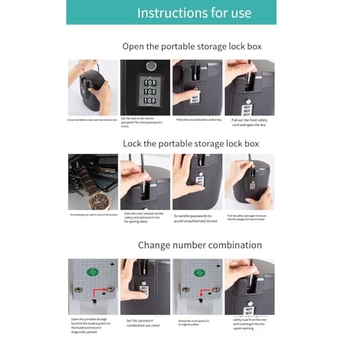 Beach Safe For Valuables, 2L Combination Security Case Lock Bucket, Waterproof Anti-Theft Travel Safe, For Stowing A Wallet, Cell Phone,Sunglasses,Keys,ID Cards,Driver’s License,Credit Cards,Gewelry — view 5