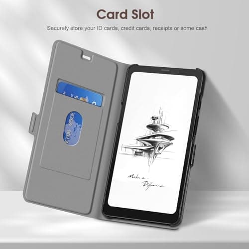 Fintie Flip Wallet Kickstand Case for 6.13" Onyx BOOX Palma, Black — view 3