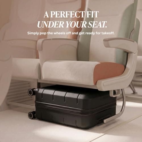 LUGG - Jetset 40cm Suitcase - 40x30x20cm- Ryanair Compatible - Underseat Size - Hard Shell ABS - Spinner & Removable Wheels - Lightweight Travel Luggage- Black — view 6