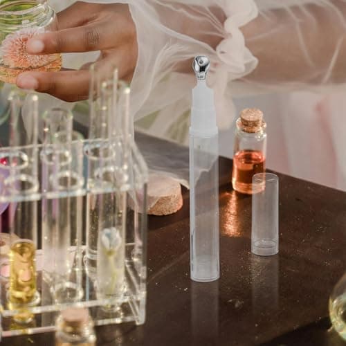 TOYZFRIENDY 3pcs Travel Size Airless Pump Bottles with Zinc Alloy Metal Massage Applicator Head for Eye Cream Foundation Lotion Serum Containers 5ml 10ml 15ml Refillable Skincare Dispensers — view 5