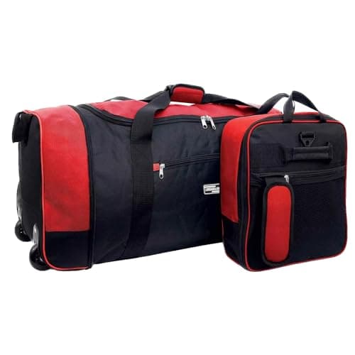 Large Holdall with Wheels, 82L Wheeled Duffle Bag, Black Rolling Travel Bag, Soft Luggage with Zipped Pockets for Holidays, Weekend Trips, Sports, Gym & Overnight Travel