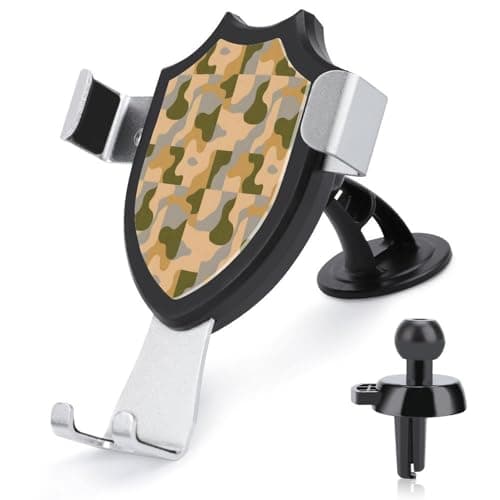 YUXBVKRS Phone Holders for Your Car Stable Grip, Universal Desert Camo Printed Phone Stand Adjustable Car Phone Mount for Dashboard & Windscreen & Air Vent with Strong Suction Cup