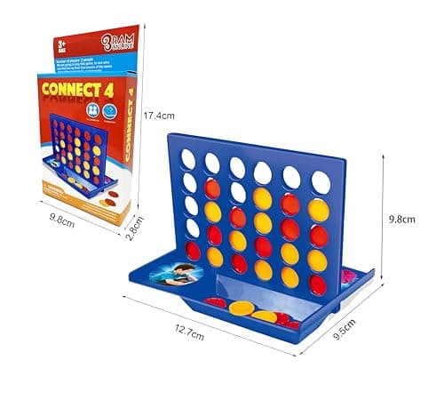 Ram® Travel Size 4 IN A Row Game Mini Board Game 42 Counters — view 3