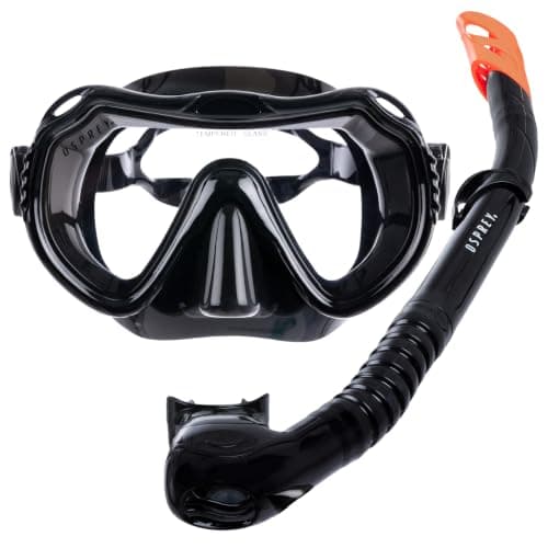 Osprey Adult Snorkel Set with Tempered Glass Mask & Semi-Dry Snorkel