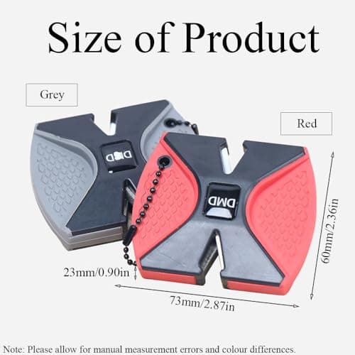 2-Step Double Sided Ceramic Knife Sharpener Portable Mini Whetstone Tungsten Steel Sharpening Stone for Kitchen Outdoor Camping Knives (Grey) — view 2