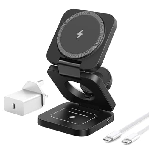 KU XIU 3 in 1 Wireless Charging Station for iPhone, Fast Magnetic Charger