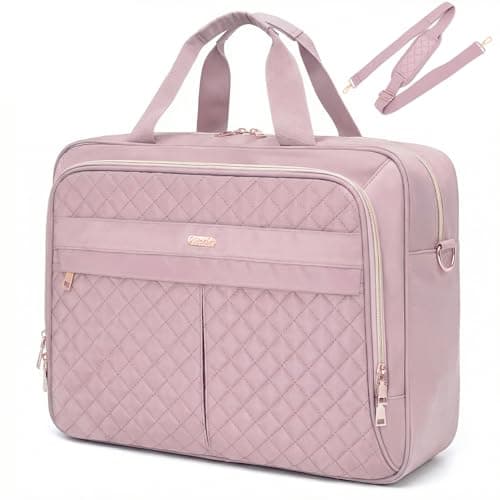 WIRABO 17 Inch Laptop Bags for Women, Messenger Bag, Work Bag, Purple-pro