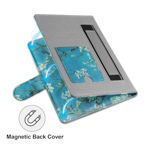 HoYiXi Universal Case for 6-6.8 inch E-Book Reader Compatible with 6.8" Kindle Paperwhite/6" All-new Kindle 2022&2019/Kobo Clara HD/Kobo Clara 2E,6" EReader Protective cover Built-in pocket,flower — view 4