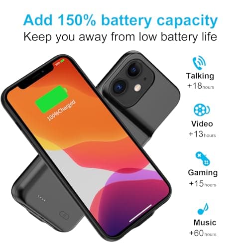 FLSTOR 7000mAh Battery Charging Case for iPhone 11 6.1 inch Black — view 4