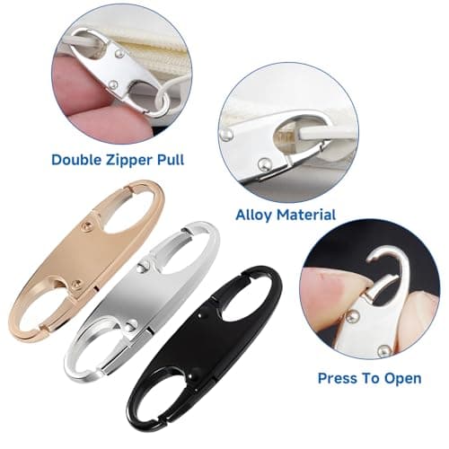 Aihoom 12PCS Zipper Lock Clips, Dual Opening S-Hook Zipper Pull Locks, Anti Theft Can Make Backpack Lock,Outdoor Travel Clip,Double Opening Snap S Hooks Zippers Pull for Traveling Camping — view 3