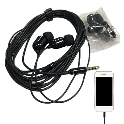 Extra Long Wired Headphones - 3 Meters Wired Earphones with Microphone, In-Ear Headphones with Noise Cancelling for Audio Devices, Computers, Phones, Music and Calls — view 5