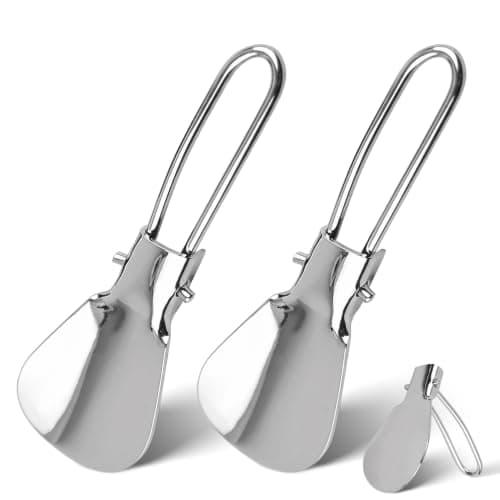 ACKKOR 2 PCS Folding Metal Shoe Horn Small 12cm for Travel and Storage Use