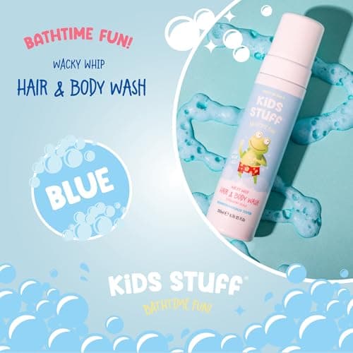 Kids Stuff Blue Wacky Whip Foaming Hair & Body Wash with Strawberry Splash Fragrance | Dermatologically Tested Kids Hair & Body Wash | Gently Cleanses Hair & Skin | Vegan | Cruelty Free | 200ml — view 3