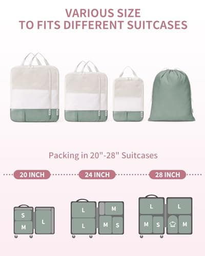 Narwey 6 Set Compression Packing Cubes for Suitcases, Travel Packing Bags — view 4