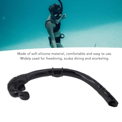 Omquot Silicone Foldable Snorkel Durable Wet Breathing Tube for Swimming and Diving Training (Black) — view 5
