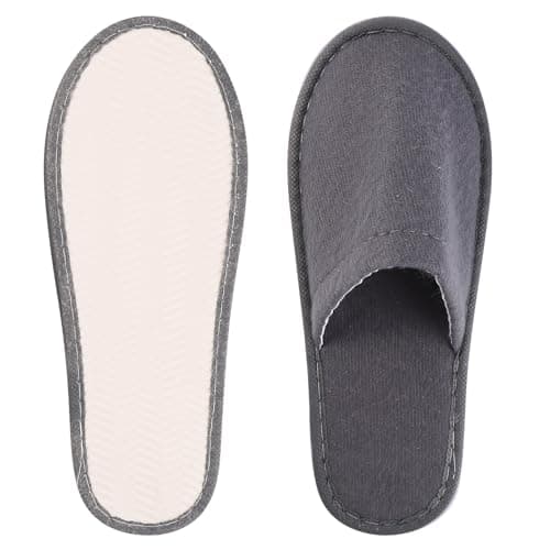 kuou Disposable Spa Slippers,12 Pairs Hotel Guest Slippers Grey Close Toes — view 4