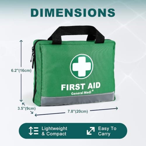 General Medi 210 Piece First Aid Kit- Emergency kit - Reflective Design - Includes Ice(Cold) Pack, Moleskin Pad and Emergency Blanket for Travel, Home, Office, Car, Workplace & Outdoor — view 3