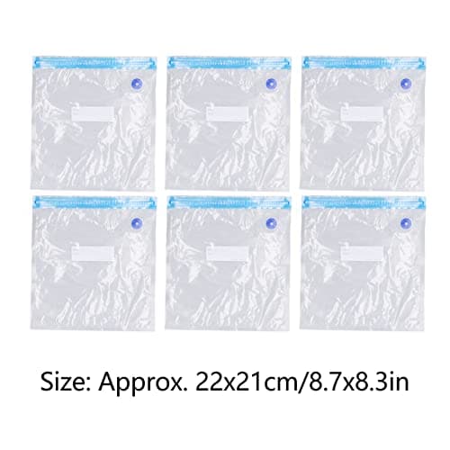JYCRA 6 PCS Vacuum Storage Bags,Reusable Vacuum Sealer Bags,Mini Space Saver Vacuum Seal Storage Bags for Fruit Clothes(22x21cm) — view 3