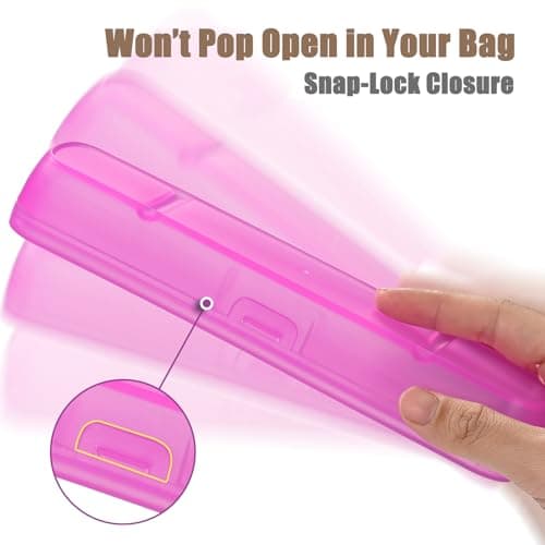 Travel Cutlery Set with Case, Stainless Steel Camping Utensils, Reinforced Case with Snap-Lock Closure, Include Fork Spoon Knife Chopsticks, Portable Lunch Box Silverware for Picnic Office, Rainbow — view 3