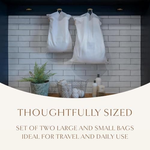 Hayden Hill Luxury Organic Cotton Travel Laundry Bags, Small & Large 2 Pack — view 6