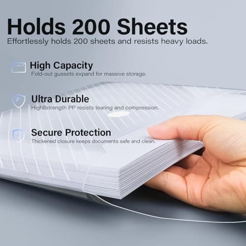 WORPSON 10 Pack, Plastic Envelopes – Transparent Heavyweight Waterproof Reusable File Folders for A4 Letter Sized Documents, Receipts, Photos & Office/School Use (10) — view 4