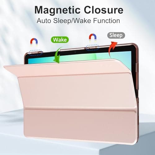 CoBak for Samsung Galaxy Tab A11+ Plus 11 Inch 2025/A9+ Plus 2023 - PU Leather Smart Cover for Tab A11+, Translucent Hard Shell, Multi-Viewing Angles, Rose Gold — view 4