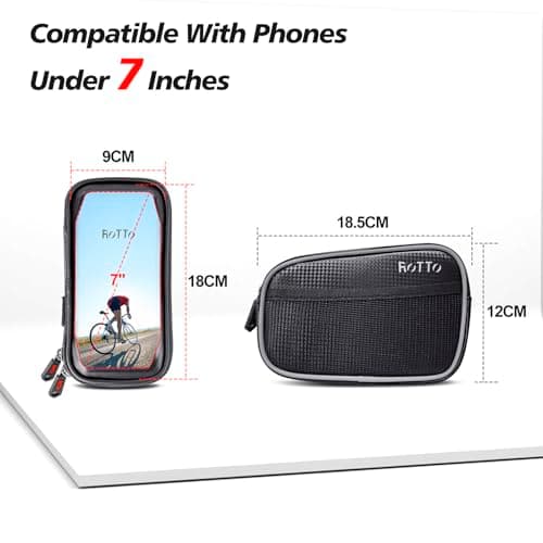 ROTTO Bike Frame Bag with 2 Side Storage Pockets Bicycle Top Tube Phone Bag with Sensitive Touch Screen — view 4