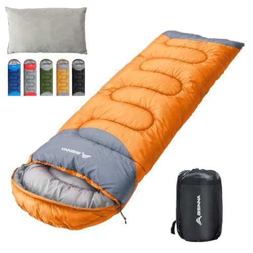 BISINNA Sleeping Bag with Pillow - 4 Season Lightweight Waterproof Warm Sleeping Bag with a compression sack for Adults, Women, Men's Outdoors Camping, Hiking
