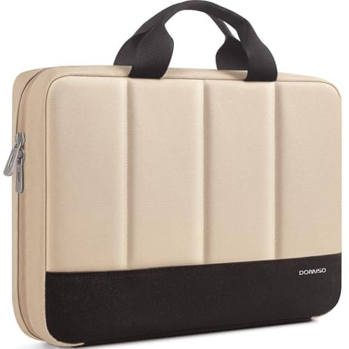 DOMISO 15-15.6 Inch Laptop Sleeve for MacBook Air 15" & Pro, Dell XPS 15, HP, Lenovo, Gaming Laptops Water-Resistant Protective Case with Zipper,Beige