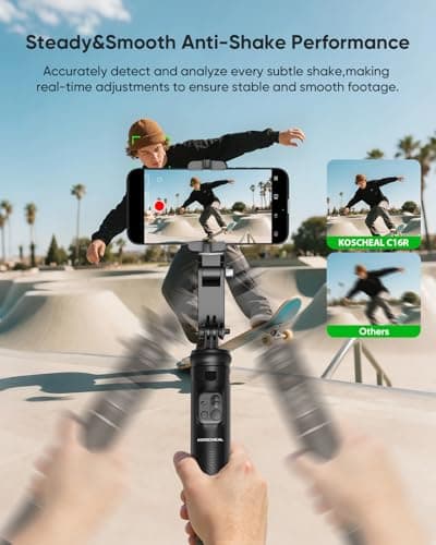 Gimbal Stabilizer Auto Face Tracking Fill Light 360° Rotation 157cm — view 3