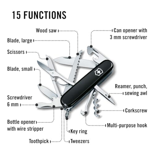 Victorinox Huntsman Swiss Army Knife - 15 Function Pocket Knife - Black — view 4