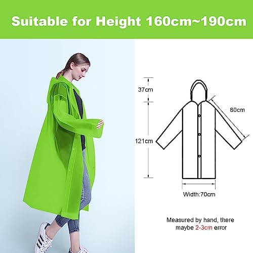 Vicloon Portable Raincoat, 2 Pack Rain Poncho Adult Waterproof with Hoods and Sleeves, Reusable Rain Resistant Poncho for Camping, Emergency Situations, Travel — view 2