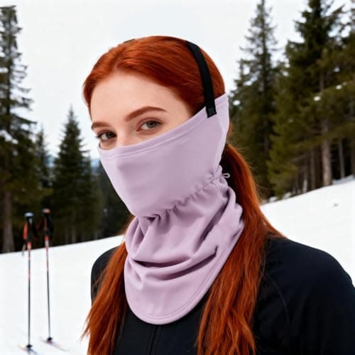 Générique Motorcycle Neck Warmer - Adjustable Breathable Windproof Warm Winter Neck Warmer with Drawstring for Motorcycle Cycling Daily Travel Shuttle Work Hiking Skiing, purple, Se référer au — view 2