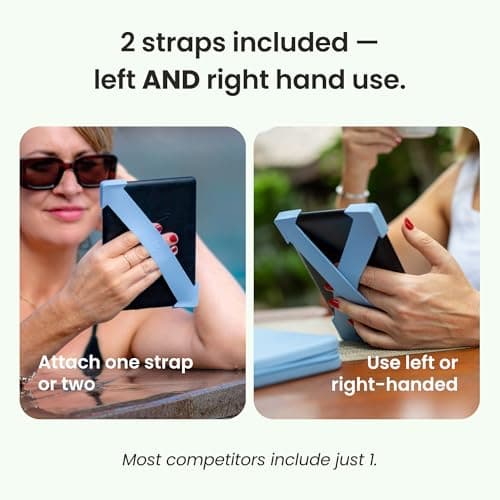 Strapsicle Hand Strap for Kindles & Kobos – Fits Kindle/Paperwhite (6”) Gen 7–10, 6” Kobo – 2 Pack Lightweight Grip – Medium – Black — view 6