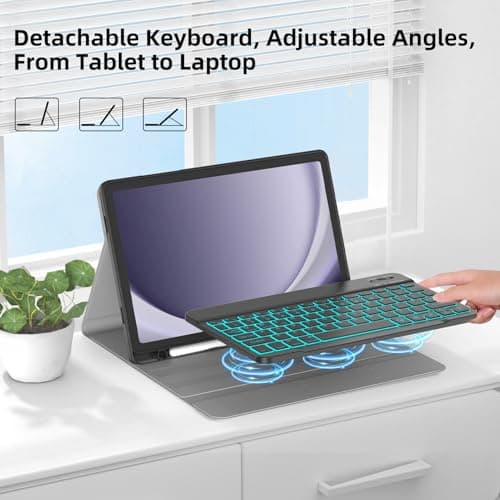 JUQITECH Backlit Wireless Keyboard Case for Samsung Galaxy Tab A11+ A9+ 11" — view 3