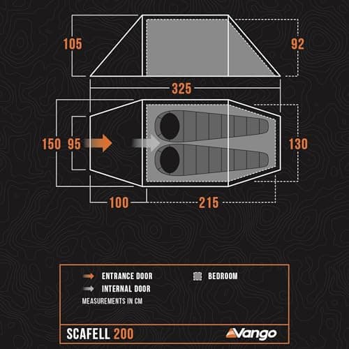 Vango Scafell 200 Tent Hiking Backpacking Wild Camping | DofE Recommended Kit | Waterproof, Easy Setup, Lightweight, Compact | Alloy Poles & 3000mm HH Material (2 Person) — view 4