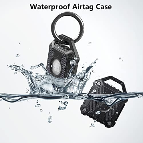Compatible with Airtag Holder, IP68 Waterproof Air Tag Keyring, 360° Full Protection for Apple Airtag gps tracker devices Air Tag. Holder, TPU Airtags case for Keys, Bags, Luggage and Pet Collar — view 4