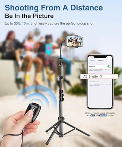 JOILCAN 200cm Tall Phone Tripod for Smartphone with 25cm Gooseneck Overhead — view 4