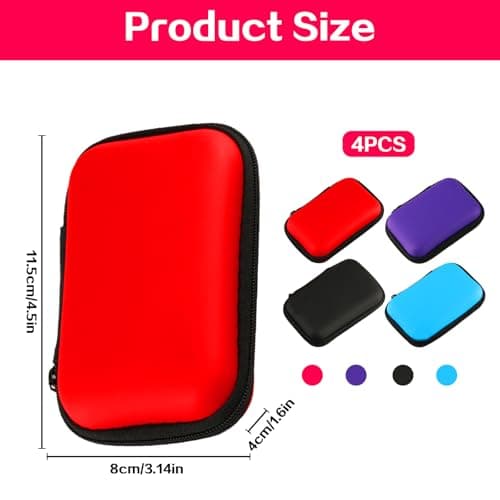 QiXinGYL 4 Pcs Travel Carrying Case Card Game Case, Waterproof Portable Earphone Cable Storage Bag Hard Outdoor Camping Headphones Power Bank Protective — view 2