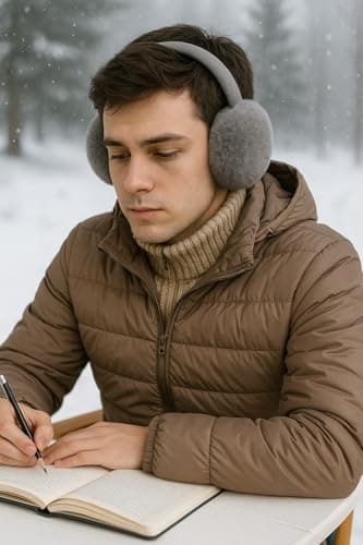 Winter Ear Muffs Adjustable Plush Thermal Furry Earmuffs Soft Unisex Cute Winter Ear Warmers Fluffy Headband Outdoor Ear Protector For Adults Girls Boys Women Men Wind Cold Weather Supplies Grey (1pc) — view 3