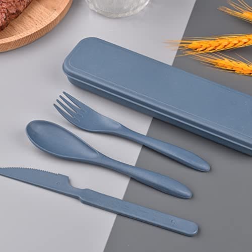 Travel Cutlery Set with Case, Reusable Plastic Cutlery Set — view 2