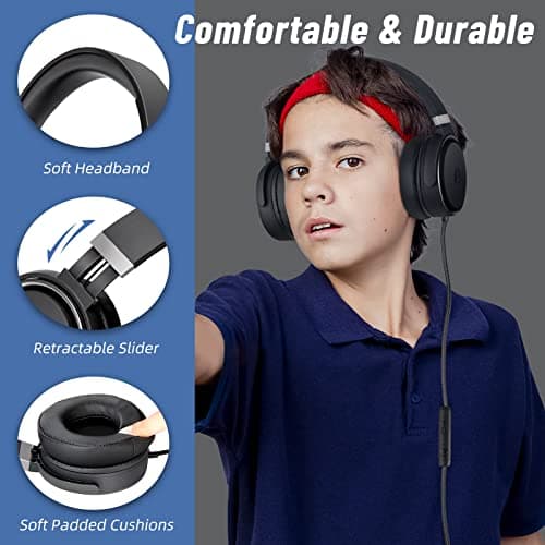 Rockpapa Circle ONE Foldable Kids Headphones Wired with Microphone &3.5mm — view 2