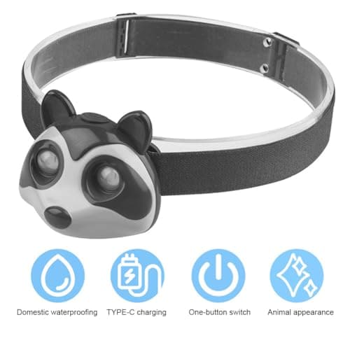 Cymwer Kids Camping Essentials, Fox LED Kids Headlamp, Rechargeable Cute Animal Headlight Angle Adjustable Outdoor Head Torch Birthday Gifts for Toddlers — view 4