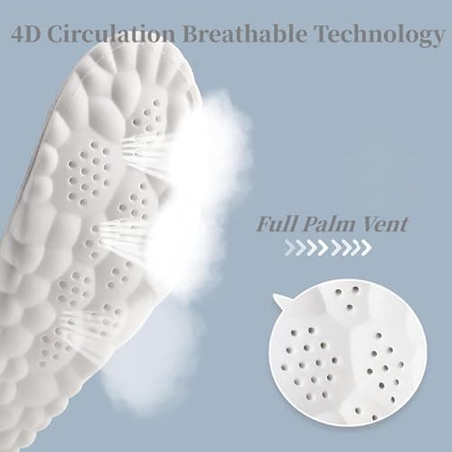 Memory Foam Insoles, Cuttable Arch Support Anti-Fatigue Pain Relief Massage Insert, Cushion Replacement Soles for Trainers Sneakers Sports Shoes Work Boots for Men & Women(UK7-UK9.5) — view 4